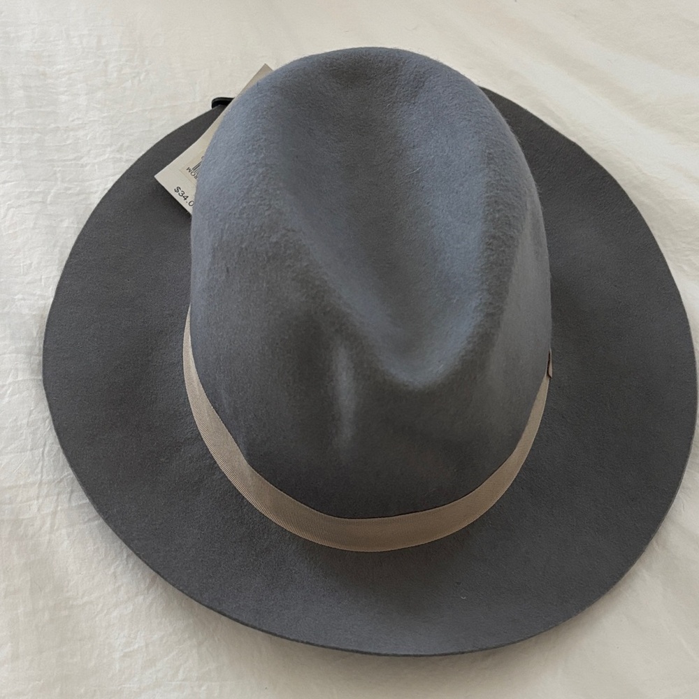 Nordstrom 🆕 Gray and Tan Wide Brim Hat
